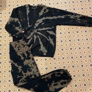 Tie dye black sweat set